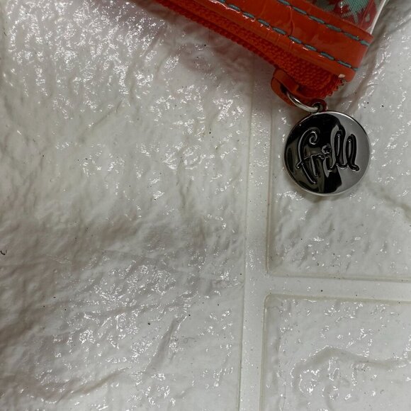 Vera Bradley Frill Paprika Patterned Clear Vinyl Binder Zipper Pouch 3 Grommets - Picture 3 of 4